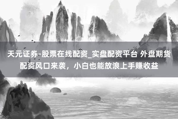 天元证券-股票在线配资_实盘配资平台 外盘期货配资风口来袭，小白也能放浪上手赚收益